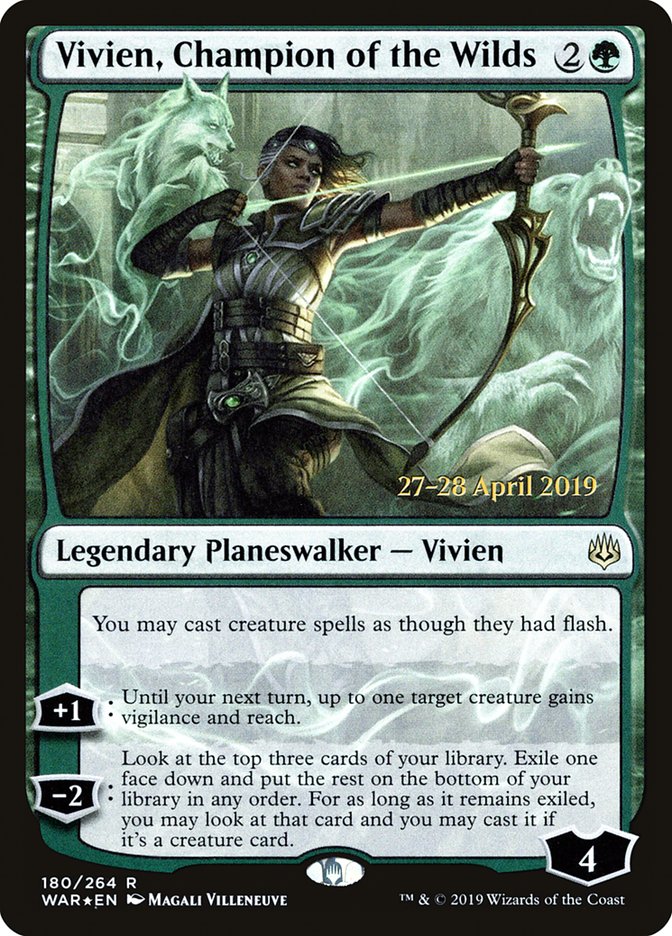 Vivien, Champion of the Wilds [War of the Spark Prerelease Promos] MTG Single Magic: The Gathering | Red Claw Gaming