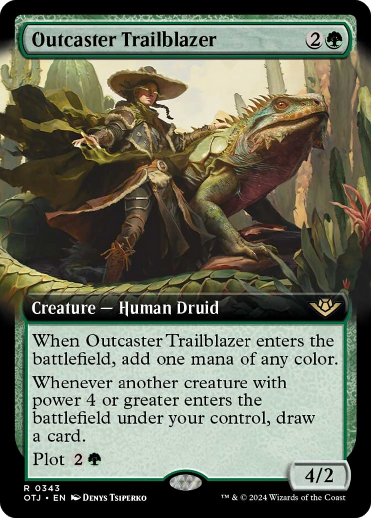 Outcaster Trailblazer (Extended Art) [Outlaws of Thunder Junction] MTG Single Magic: The Gathering | Red Claw Gaming