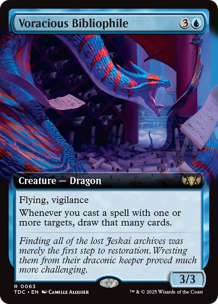Voracious Bibliophile (Extended Art) [Tarkir: Dragonstorm Commander] MTG Single Magic: The Gathering | Red Claw Gaming