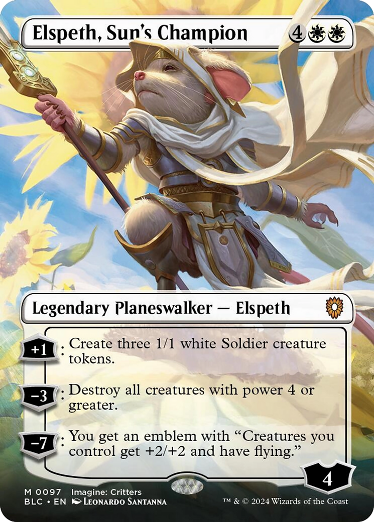Elspeth, Sun's Champion (Borderless) [Bloomburrow Commander] MTG Single Magic: The Gathering | Red Claw Gaming