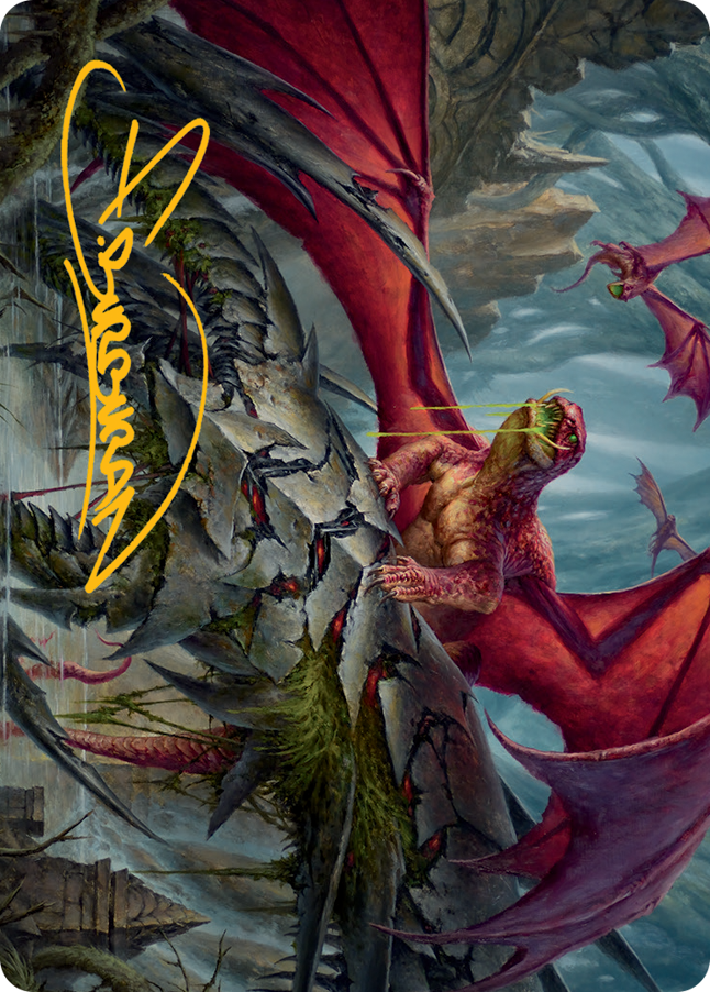 Hoarding Broodlord Art Card (Gold-Stamped Signature) [March of the Machine Art Series] MTG Single Magic: The Gathering | Red Claw Gaming