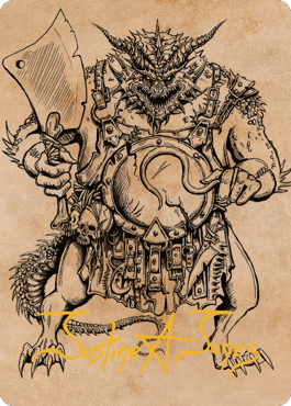 Thrakkus the Butcher Art Card (Gold-Stamped Signature) [Commander Legends: Battle for Baldur's Gate Art Series] MTG Single Magic: The Gathering | Red Claw Gaming