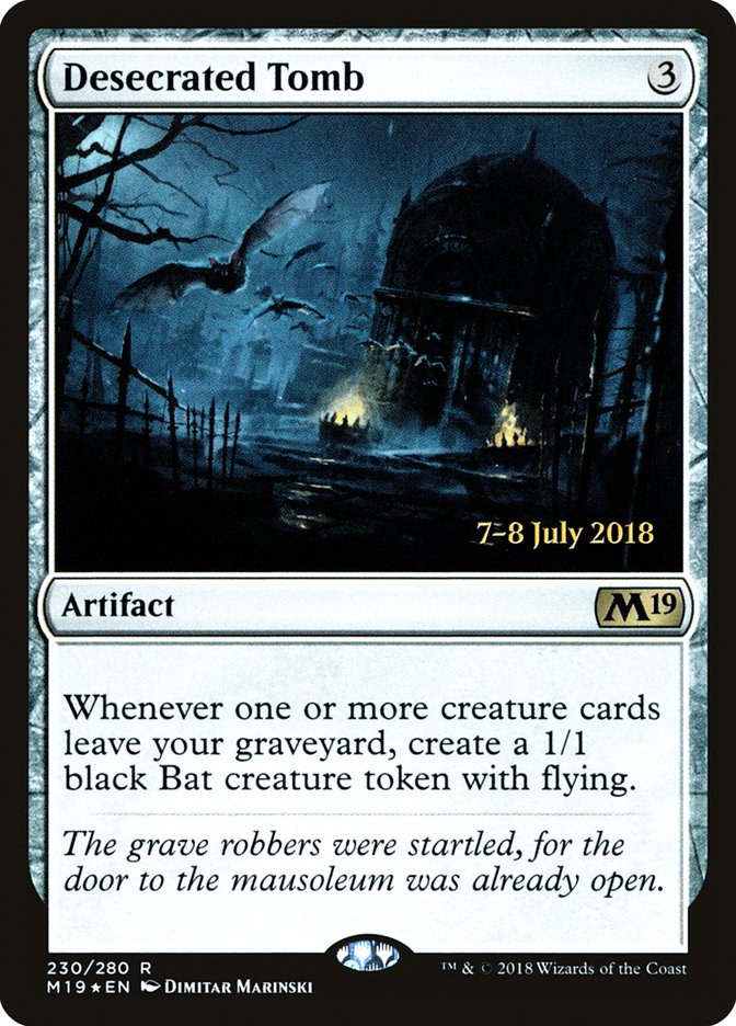 Desecrated Tomb [Core Set 2019 Prerelease Promos] MTG Single Magic: The Gathering | Red Claw Gaming