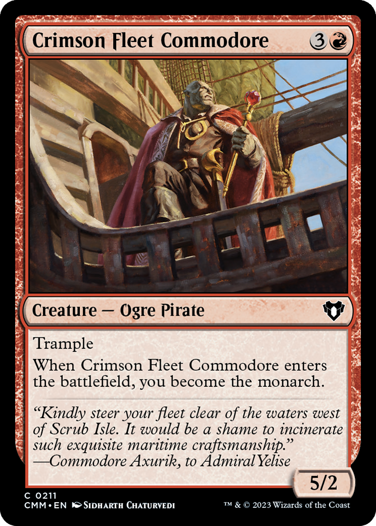 Crimson Fleet Commodore [Commander Masters] MTG Single Magic: The Gathering    | Red Claw Gaming
