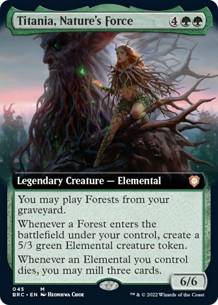 Titania, Nature's Force (Extended Art) [The Brothers' War Commander] MTG Single Magic: The Gathering | Red Claw Gaming
