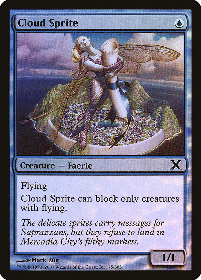 Cloud Sprite (Premium Foil) [Tenth Edition] MTG Single Magic: The Gathering | Red Claw Gaming