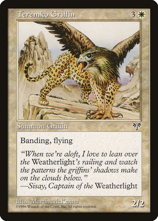 Teremko Griffin [Mirage] MTG Single Magic: The Gathering | Red Claw Gaming