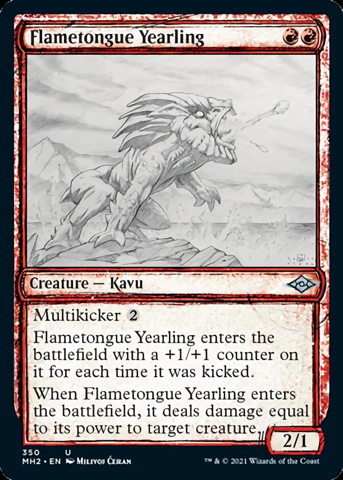 Flametongue Yearling (Sketch) [Modern Horizons 2] MTG Single Magic: The Gathering    | Red Claw Gaming