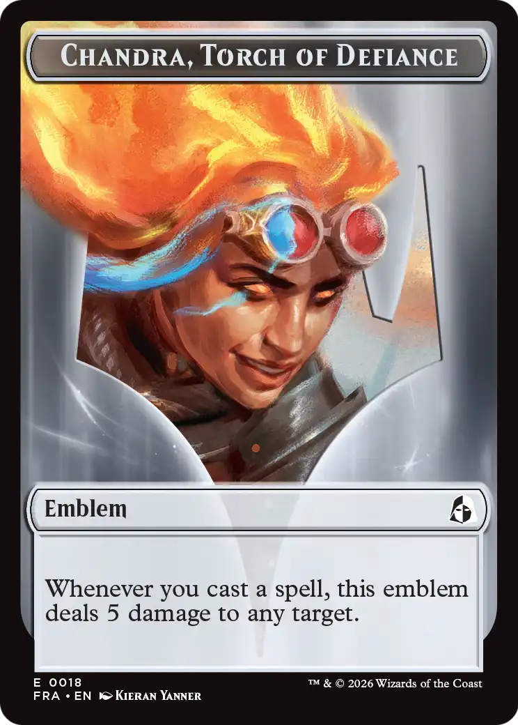Chandra, Chill of Compliance // Chandra, Torch of Defiance Double-Sided Token [Reality Fracture Tokens] | Red Claw Gaming