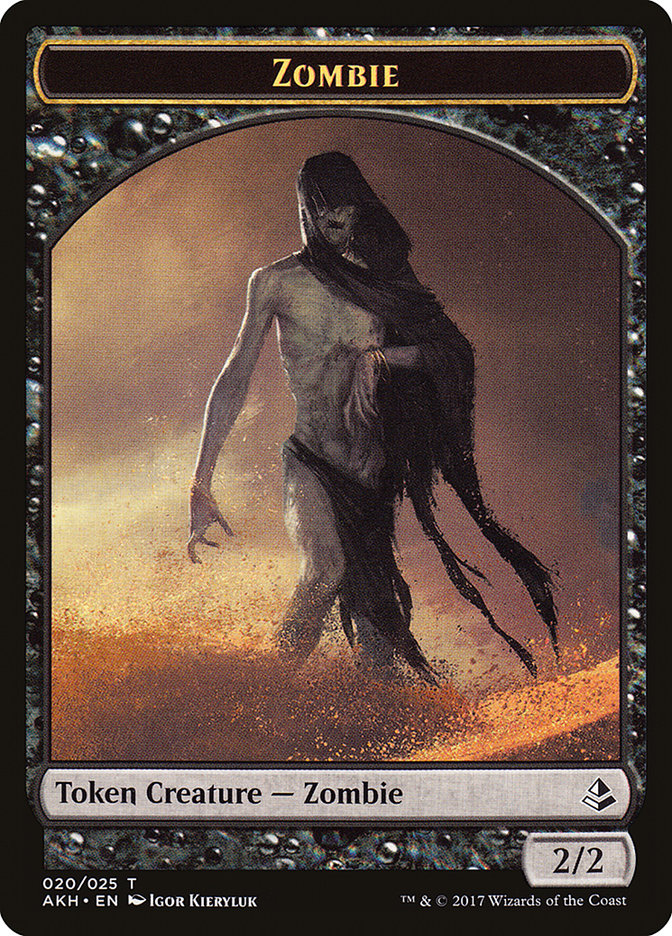 Gideon of the Trials Emblem // Zombie Double-Sided Token [Amonkhet Tokens] MTG Single Magic: The Gathering | Red Claw Gaming