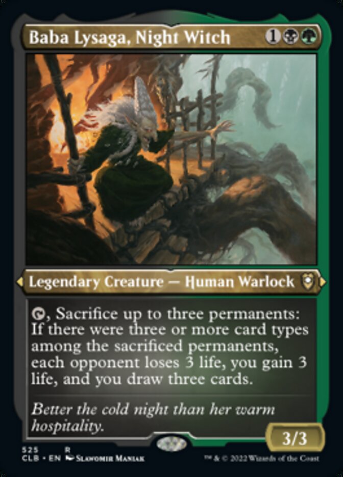 Baba Lysaga, Night Witch (Foil Etched) [Commander Legends: Battle for Baldur's Gate] MTG Single Magic: The Gathering | Red Claw Gaming