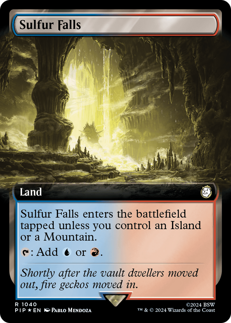 Sulfur Falls (Extended Art) (Surge Foil) [Fallout] MTG Single Magic: The Gathering | Red Claw Gaming