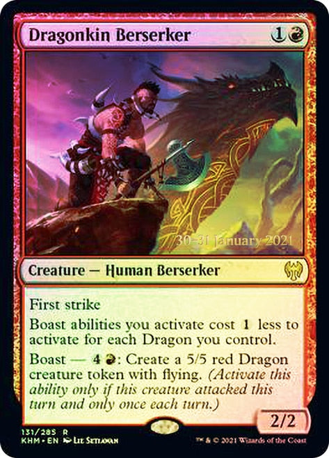 Dragonkin Berserker [Kaldheim Prerelease Promos] MTG Single Magic: The Gathering | Red Claw Gaming