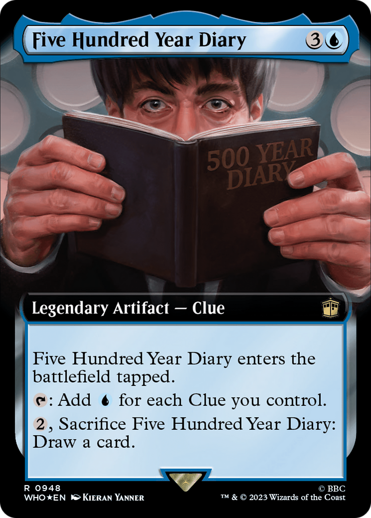 Five Hundred Year Diary (Extended Art) (Surge Foil) [Doctor Who] MTG Single Magic: The Gathering | Red Claw Gaming
