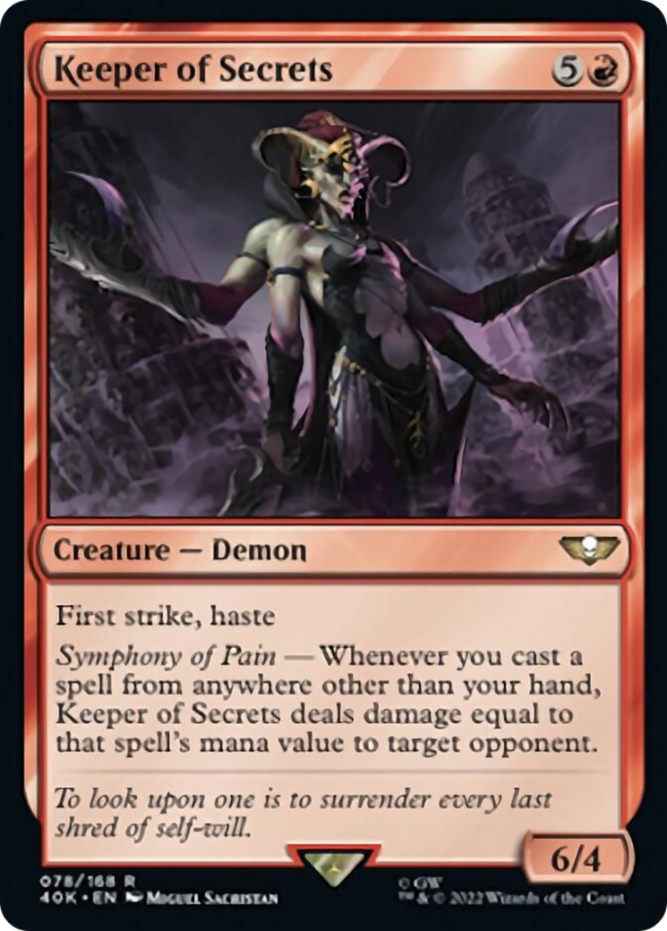 Keeper of Secrets (Surge Foil) [Warhammer 40,000] MTG Single Magic: The Gathering | Red Claw Gaming