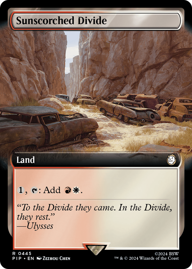 Sunscorched Divide (Extended Art) [Fallout] MTG Single Magic: The Gathering | Red Claw Gaming
