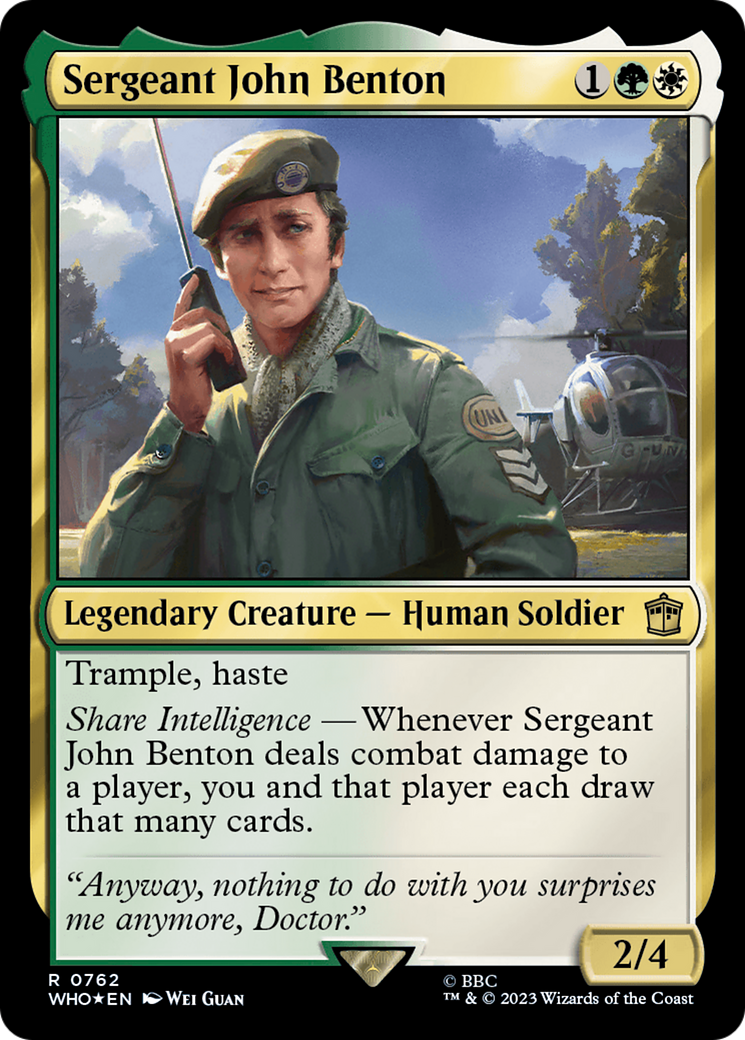 Sergeant John Benton (Surge Foil) [Doctor Who] MTG Single Magic: The Gathering | Red Claw Gaming