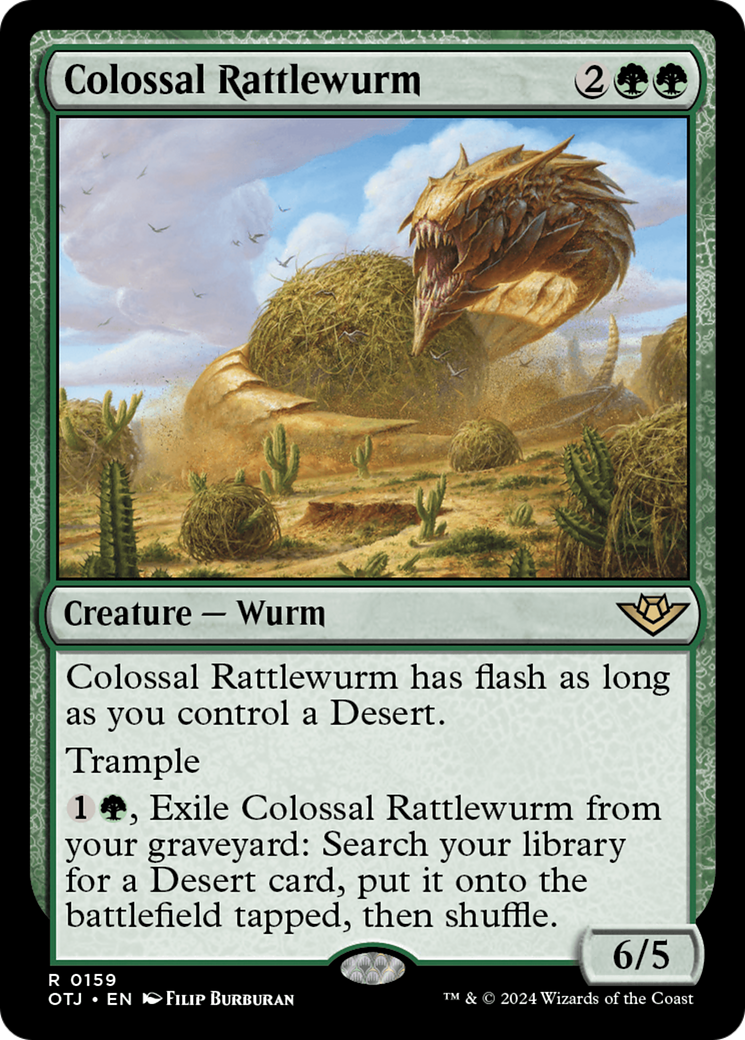 Colossal Rattlewurm [Outlaws of Thunder Junction] MTG Single Magic: The Gathering    | Red Claw Gaming