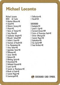 1996 Michael Loconto Decklist Card [World Championship Decks] MTG Single Magic: The Gathering | Red Claw Gaming