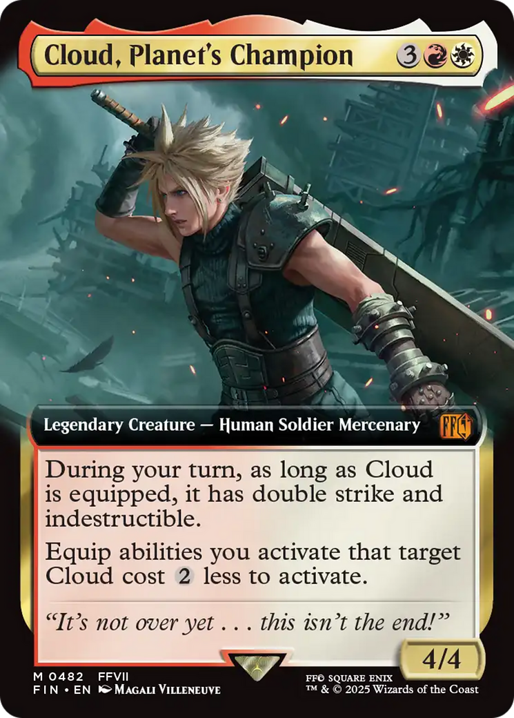 Cloud, Planet's Champion (Extended Art) [FINAL FANTASY] MTG Single Magic: The Gathering | Red Claw Gaming