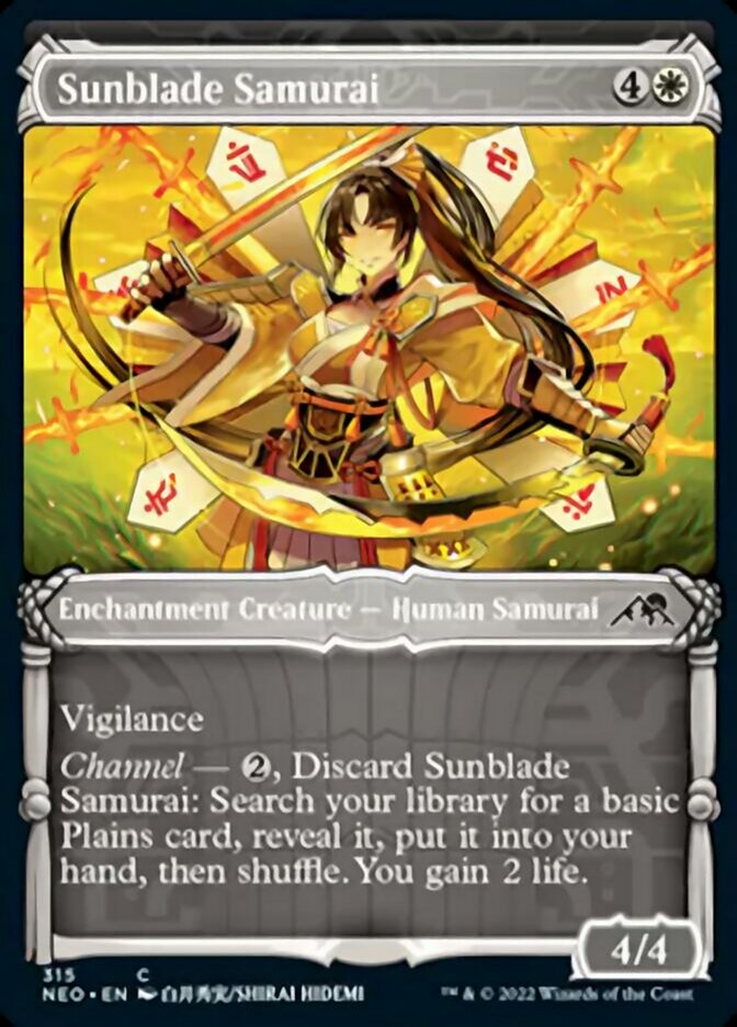 Sunblade Samurai (Showcase Samurai) [Kamigawa: Neon Dynasty] MTG Single Magic: The Gathering    | Red Claw Gaming