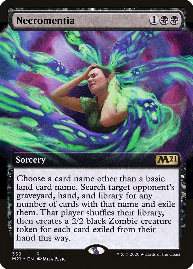 Necromentia (Extended Art) [Core Set 2021] MTG Single Magic: The Gathering | Red Claw Gaming