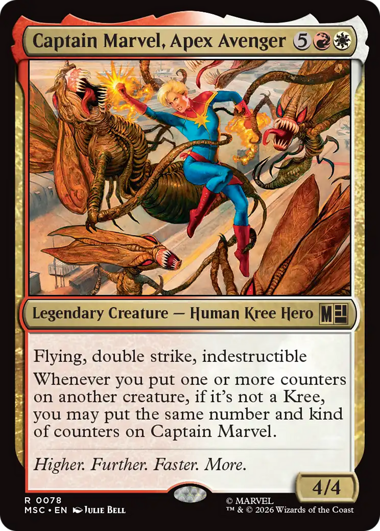 Captain Marvel, Apex Avenger (Surge Foil) [Marvel Super Heroes Commander] | Red Claw Gaming