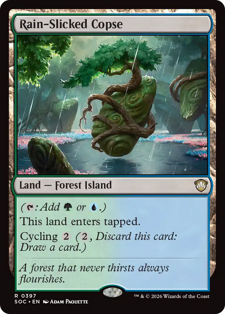 Rain-Slicked Copse [Secrets of Strixhaven Commander] MTG Single Magic: The Gathering | Red Claw Gaming