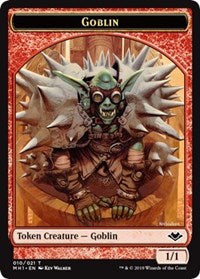 Goblin (010) // Serra the Benevolent Emblem (020) Double-Sided Token [Modern Horizons Tokens] | Red Claw Gaming