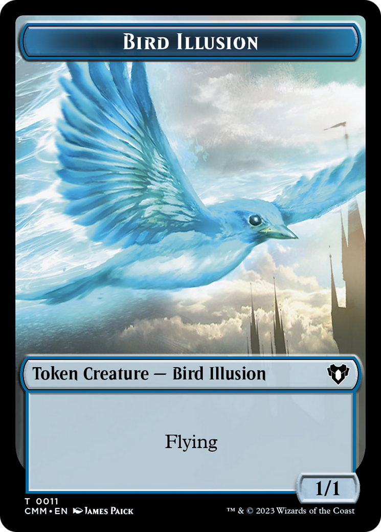 Spirit (0039) // Bird Illusion Double-Sided Token [Commander Masters Tokens] MTG Single Magic: The Gathering    | Red Claw Gaming