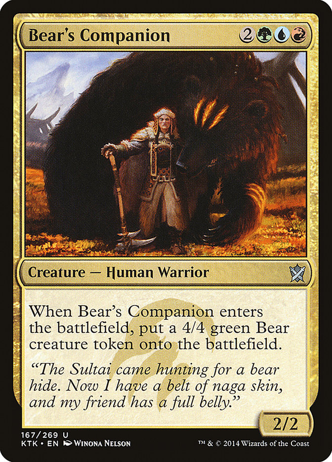 Bear's Companion [Khans of Tarkir] MTG Single Magic: The Gathering | Red Claw Gaming