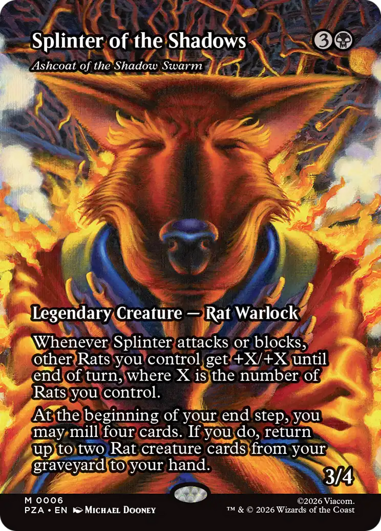 Splinter of the Shadows - Ashcoat of the Shadow Swarm (Borderless) [Teenage Mutant Ninja Turtles Eternal-Legal] MTG Single Magic: The Gathering | Red Claw Gaming
