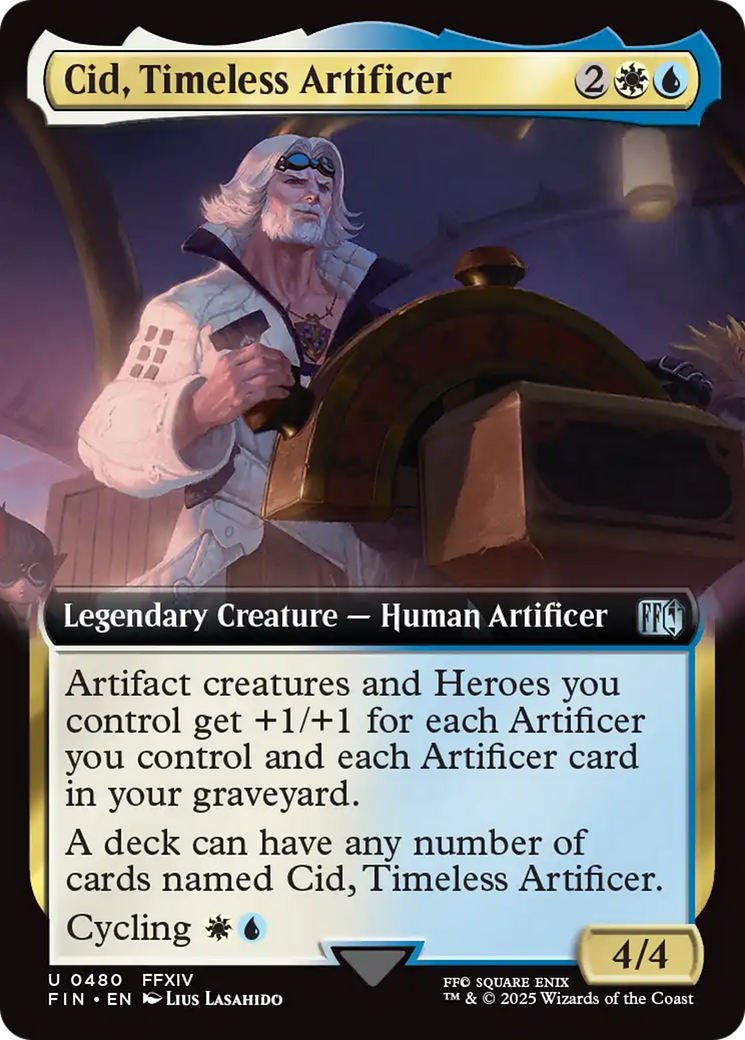 Cid, Timeless Artificer (Extended Art) [FINAL FANTASY] MTG Single Magic: The Gathering | Red Claw Gaming