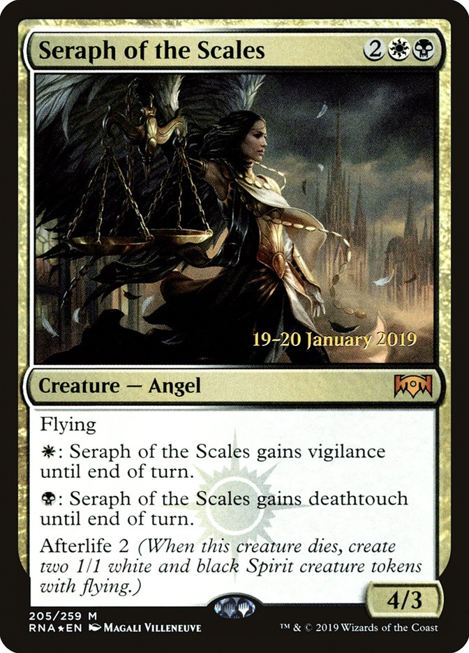 Seraph of the Scales [Ravnica Allegiance Prerelease Promos] MTG Single Magic: The Gathering | Red Claw Gaming