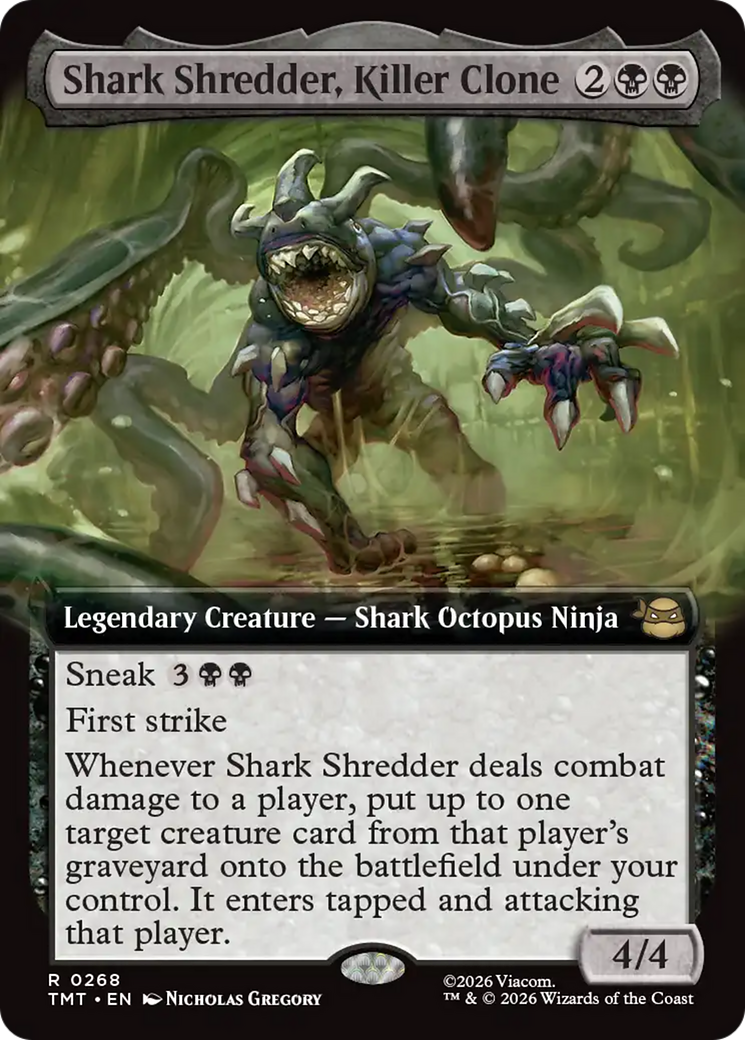 Shark Shredder, Killer Clone (Extended Art) [Teenage Mutant Ninja Turtles] MTG Single Magic: The Gathering | Red Claw Gaming