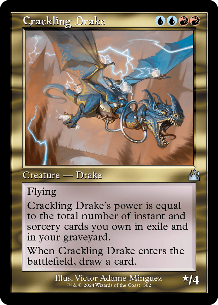Crackling Drake (Retro Frame) [Ravnica Remastered] MTG Single Magic: The Gathering | Red Claw Gaming