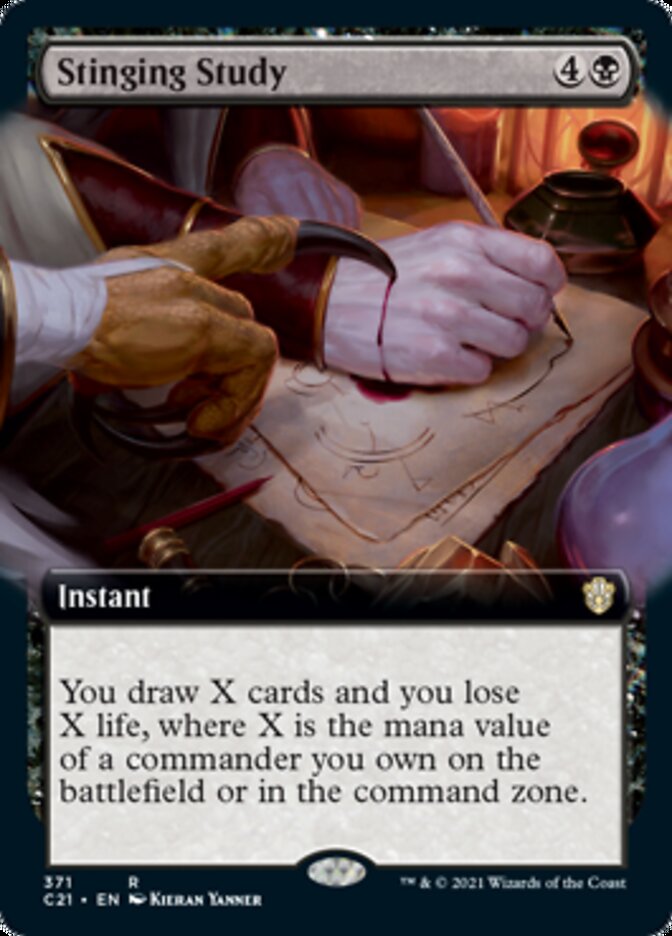 Stinging Study (Extended Art) [Commander 2021] MTG Single Magic: The Gathering | Red Claw Gaming