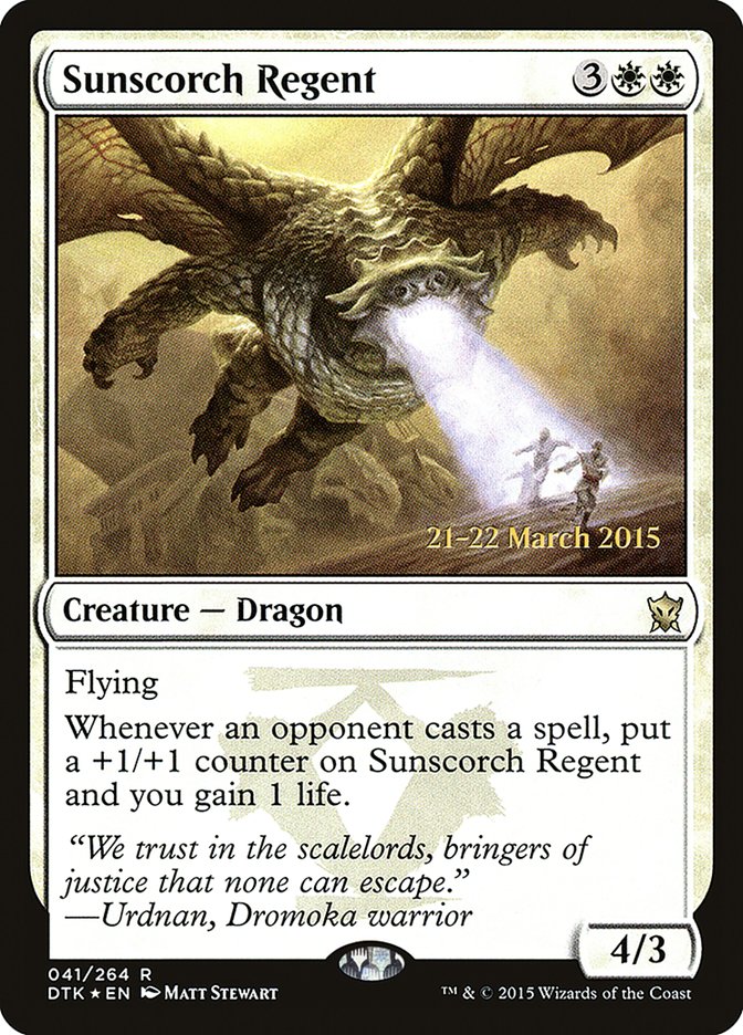 Sunscorch Regent [Dragons of Tarkir Prerelease Promos] MTG Single Magic: The Gathering | Red Claw Gaming