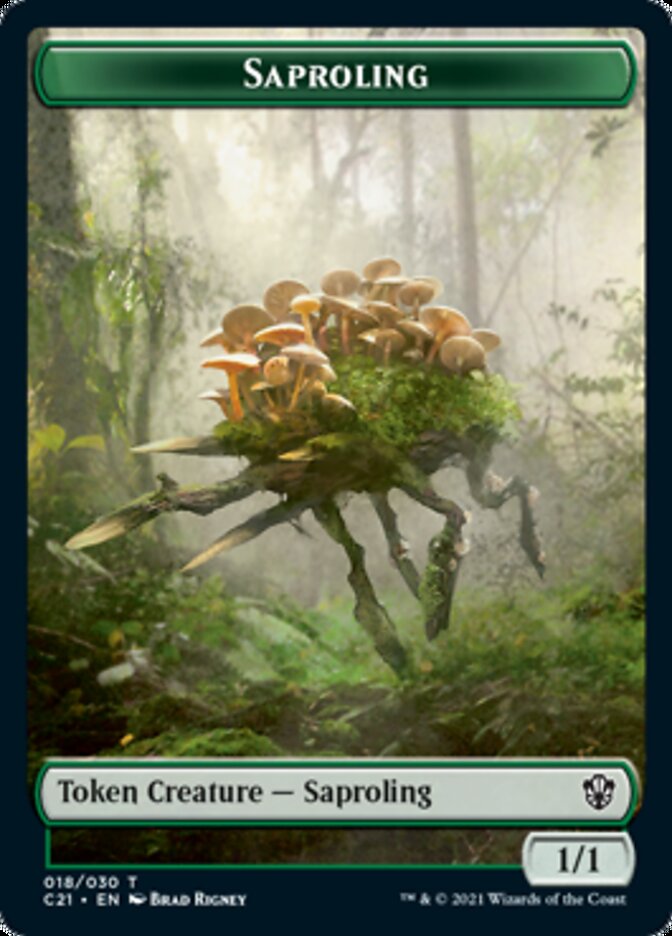 Food // Saproling Double-Sided Token [Commander 2021 Tokens] MTG Single Magic: The Gathering | Red Claw Gaming