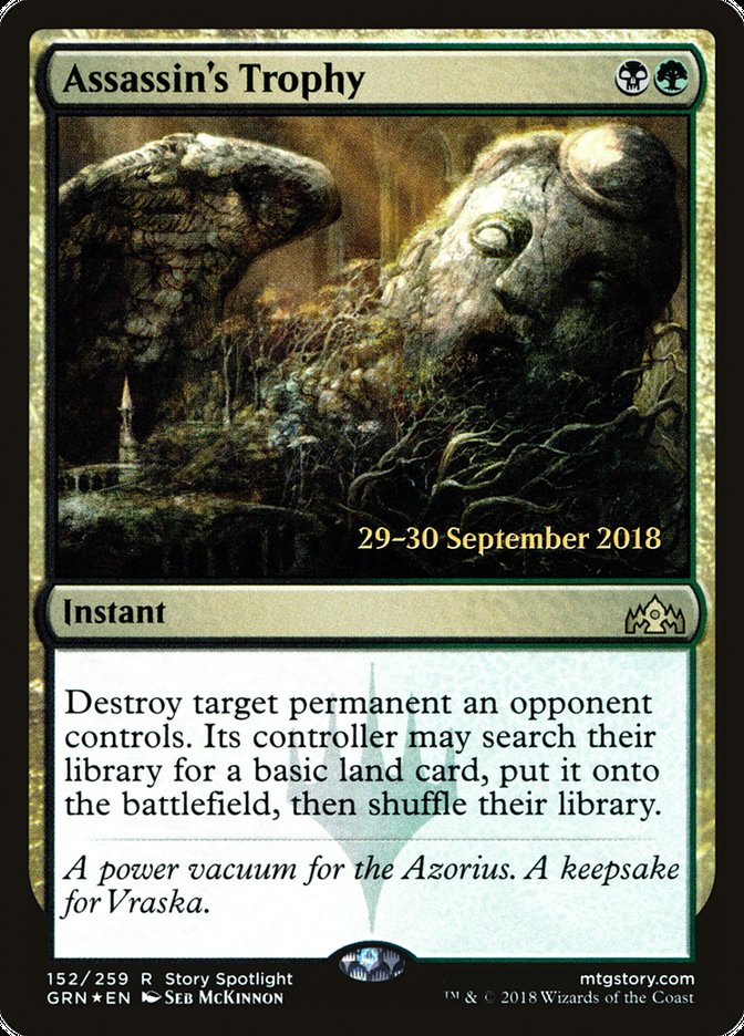 Assassin's Trophy [Guilds of Ravnica Prerelease Promos] MTG Single Magic: The Gathering | Red Claw Gaming
