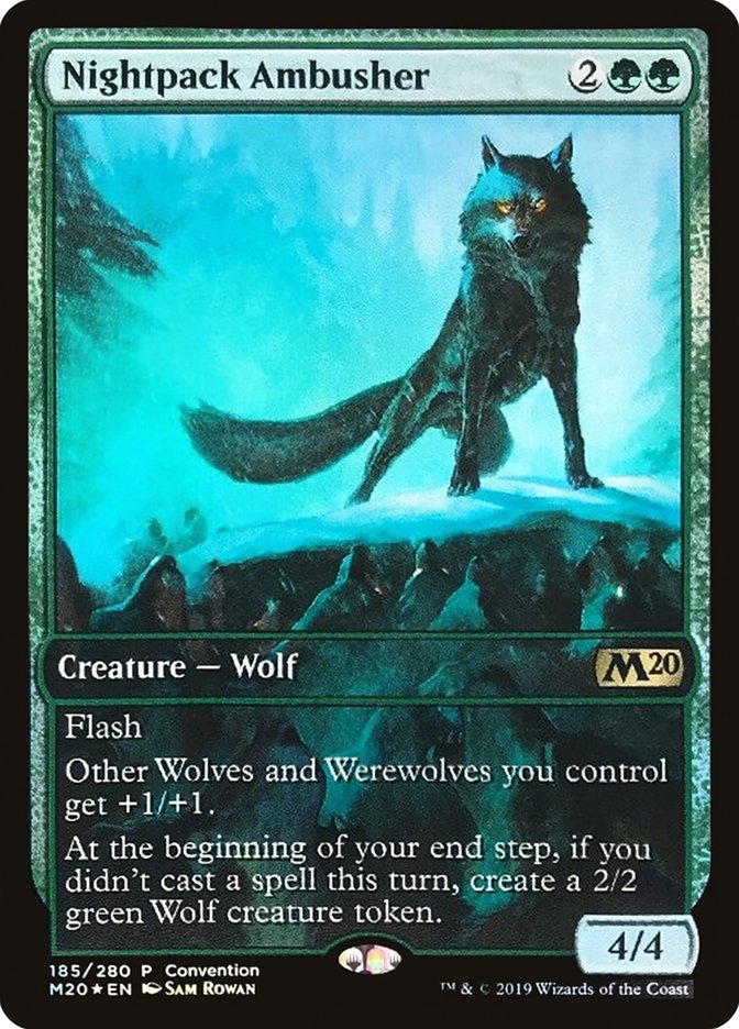 Nightpack Ambusher (Convention) (Full Art) [Core Set 2020 Promos] MTG Single Magic: The Gathering | Red Claw Gaming