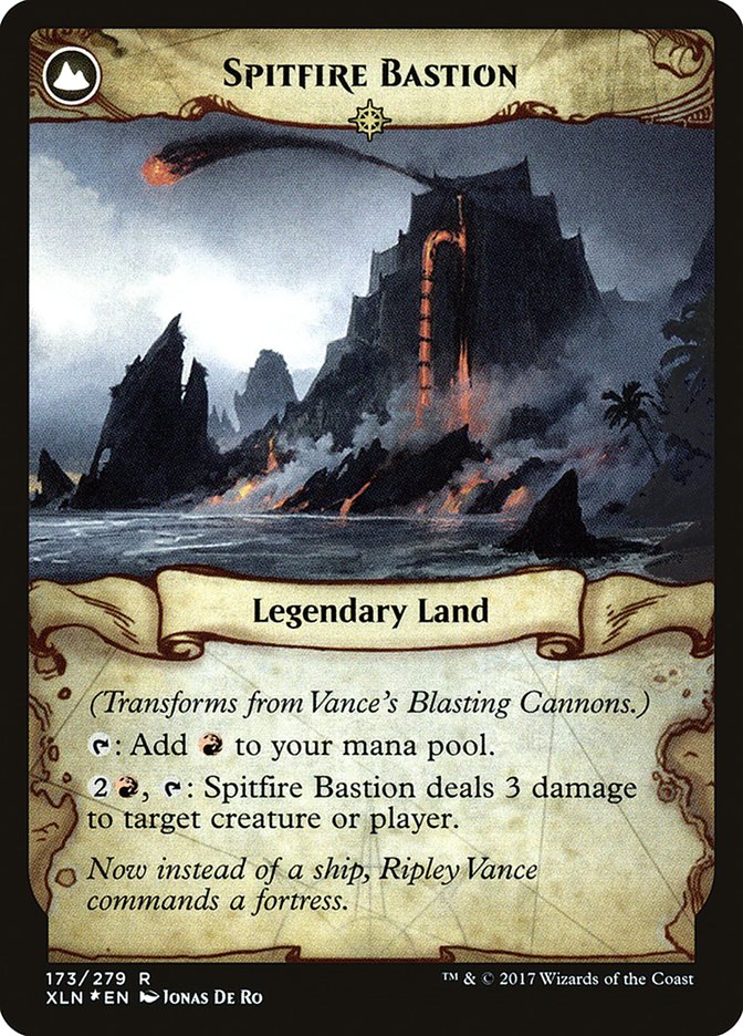 Vance's Blasting Cannons // Spitfire Bastion [Ixalan Prerelease Promos] MTG Single Magic: The Gathering | Red Claw Gaming