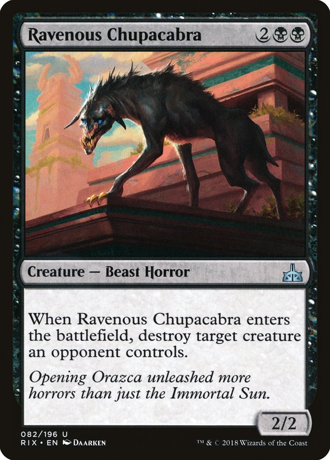 Ravenous Chupacabra [Rivals of Ixalan] MTG Single Magic: The Gathering | Red Claw Gaming