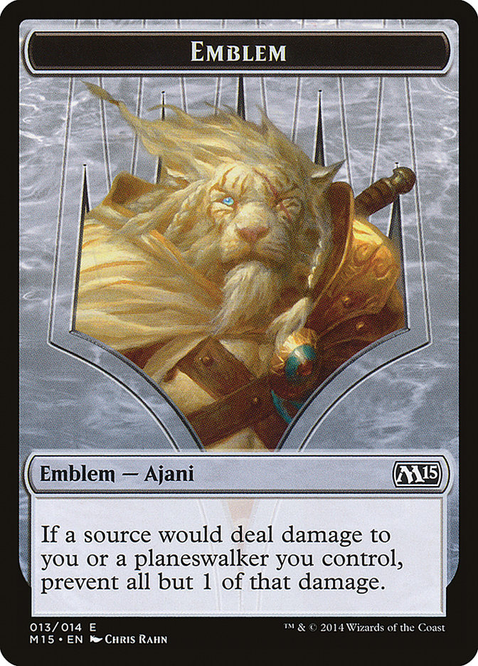 Ajani Steadfast Emblem [Magic 2015 Tokens] MTG Single Magic: The Gathering | Red Claw Gaming