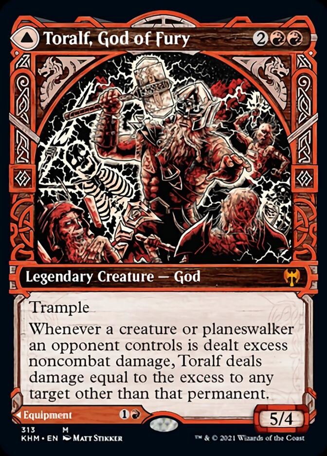 Toralf, God of Fury // Toralf's Hammer (Showcase) [Kaldheim] MTG Single Magic: The Gathering | Red Claw Gaming