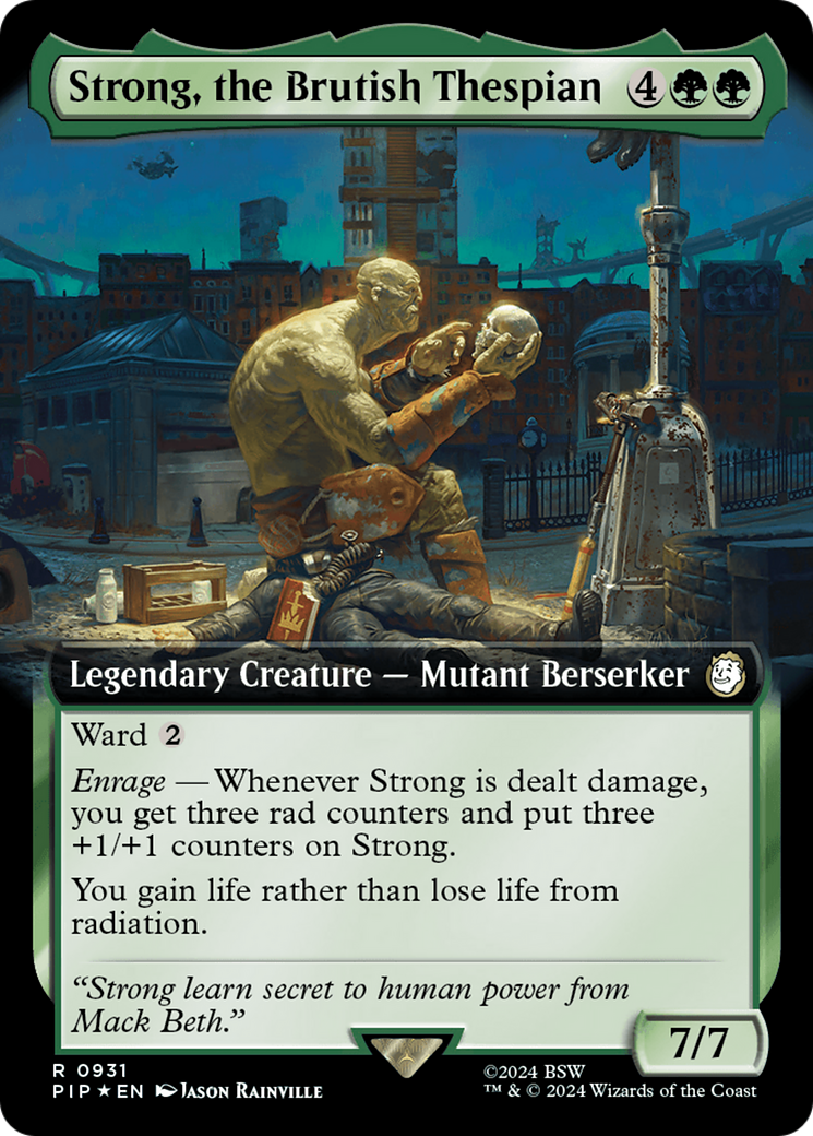 Strong, the Brutish Thespian (Extended Art) (Surge Foil) [Fallout] MTG Single Magic: The Gathering    | Red Claw Gaming