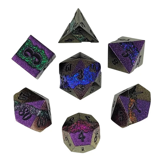 Galactic Flow Infinity Metal RPG Dice Set of 7 | Red Claw Gaming