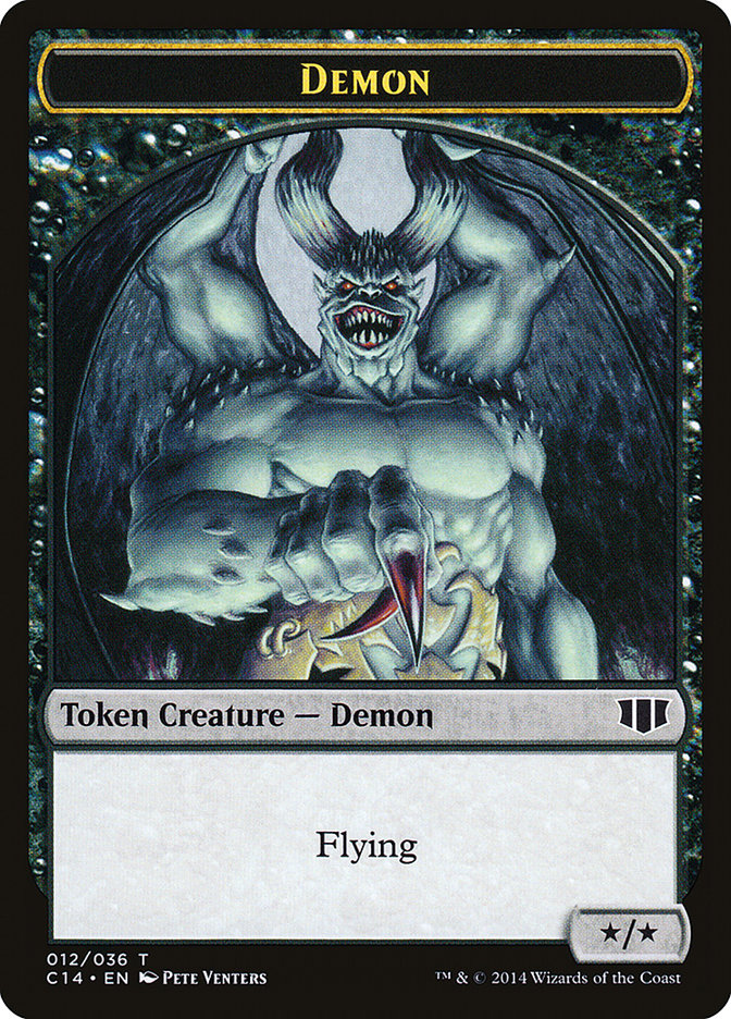 Demon (012/036) // Zombie (016/036) Double-Sided Token [Commander 2014 Tokens] MTG Single Magic: The Gathering | Red Claw Gaming