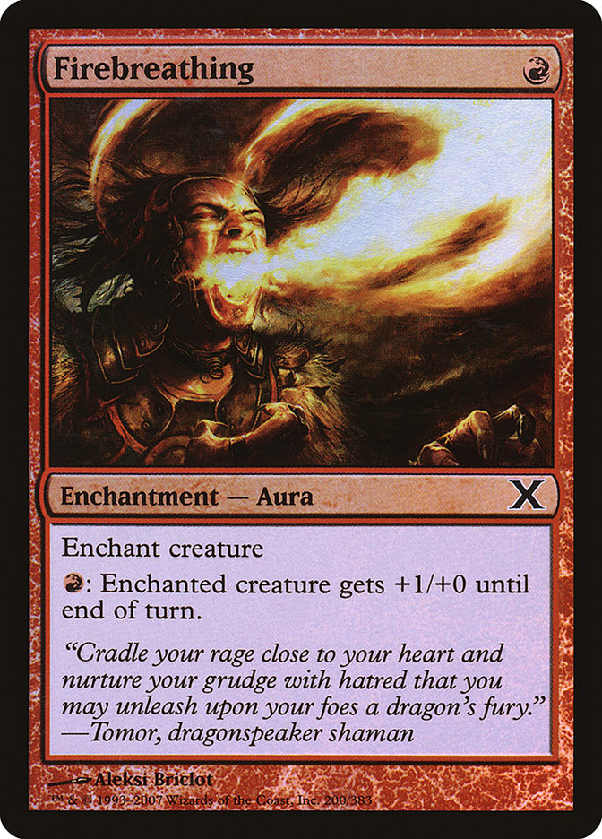Firebreathing (Premium Foil) [Tenth Edition] MTG Single Magic: The Gathering | Red Claw Gaming