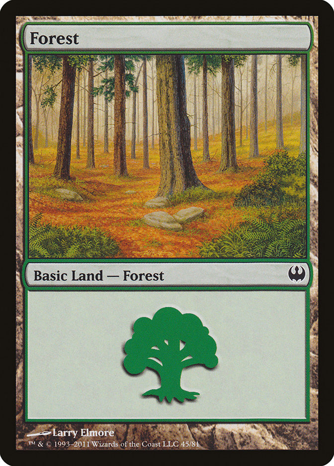 Forest (45) [Duel Decks: Knights vs. Dragons] MTG Single Magic: The Gathering | Red Claw Gaming